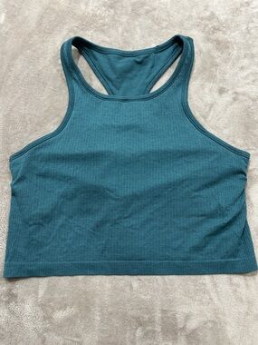 lululemon athletica Teal Ribbed Racerback Crop